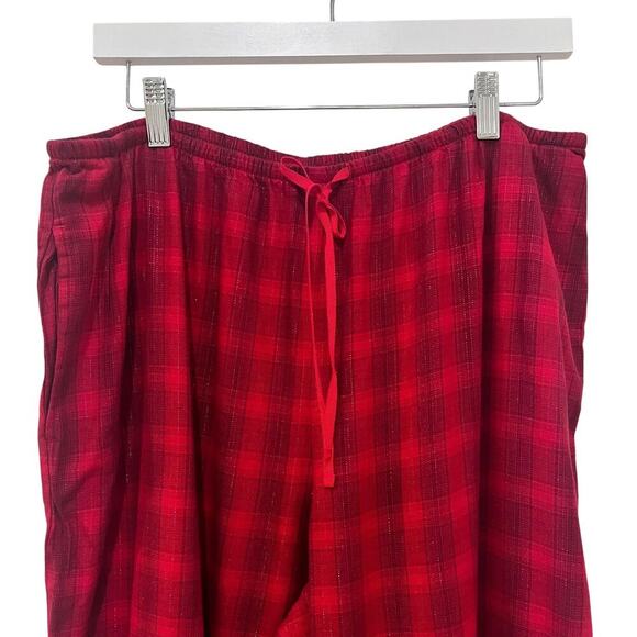 Victoria's Secret Pajama Set Womens Large Red Plaid Long Sleeve Button Up Lounge - Picture 7 of 12
